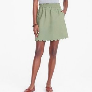 J. Crew Linen Blend 'Sidewalk' Elastic Paper Bag
Waist Scalloped Edge Skirt